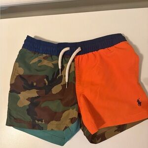 Polo by Ralph Lauren Kids Swim Trunks - Orange and Camouflage